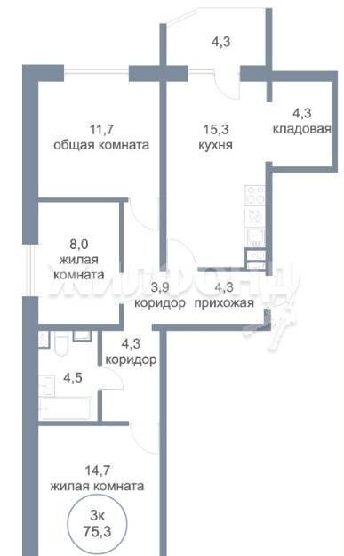 квартира г Нефтеюганск 5-й мкр-н, 50, Тюменская обл. фото 4