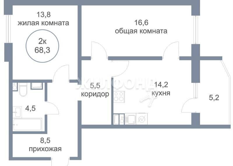 квартира г Нефтеюганск 5-й мкр-н, 50, Тюменская обл. фото 4