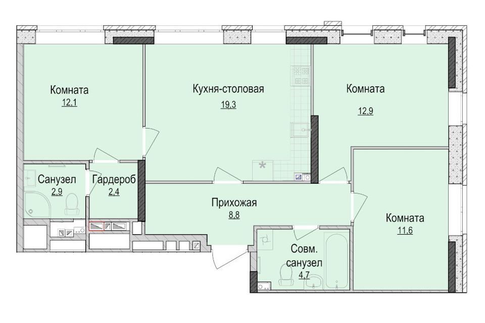 квартира г Ижевск р-н Индустриальный пер Индустриальный 35а Ижевск городской округ фото 1