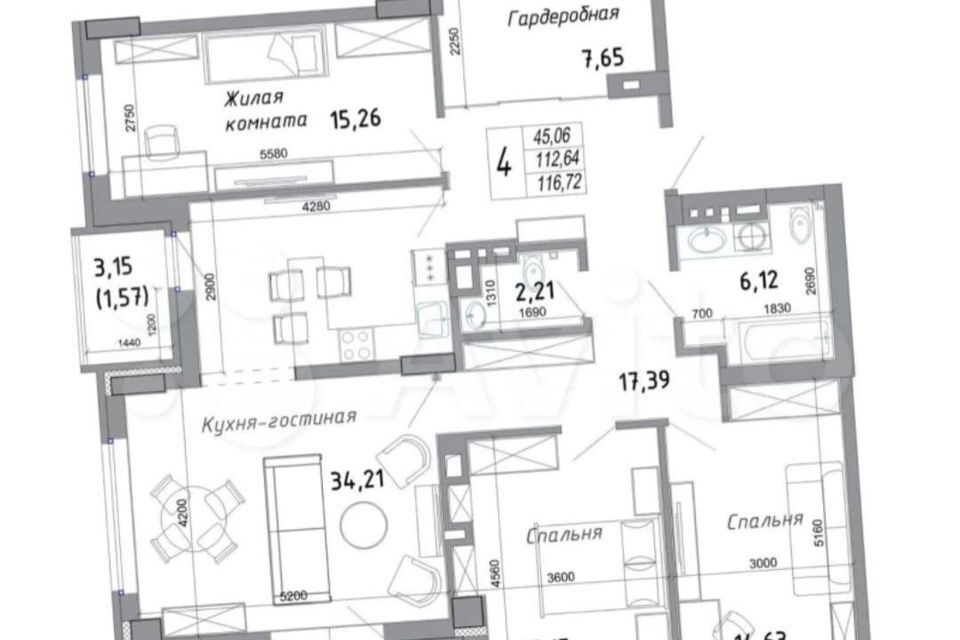 квартира г Ростов-на-Дону р-н Ворошиловский Северный б-р Комарова 30/2 Ростов-на-Дону городской округ фото 2