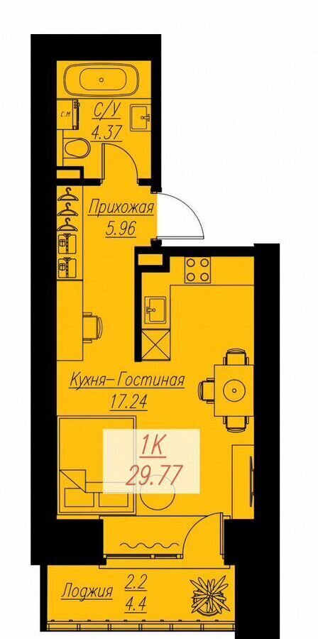 квартира г Красноярск р-н Кировский ул Семафорная 2 корп. 1 фото 1