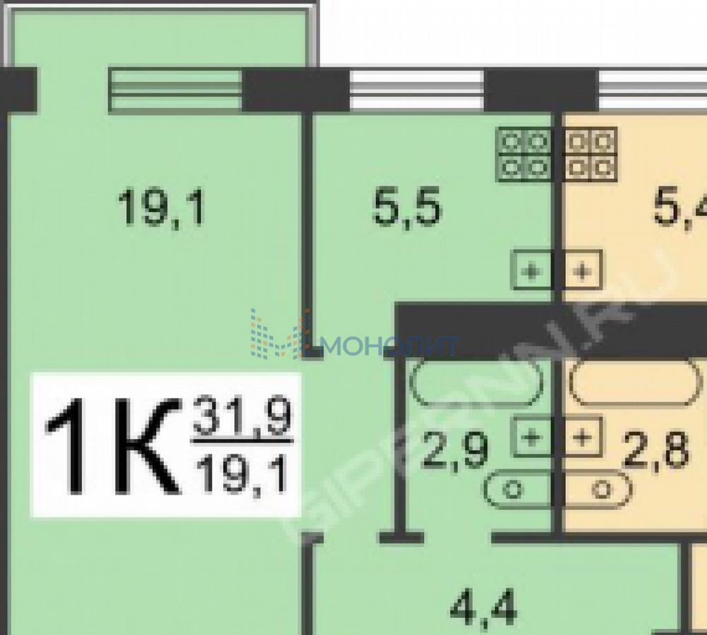 квартира г Нижний Новгород Горьковская ул Адмирала Васюнина 4к/3 фото 10