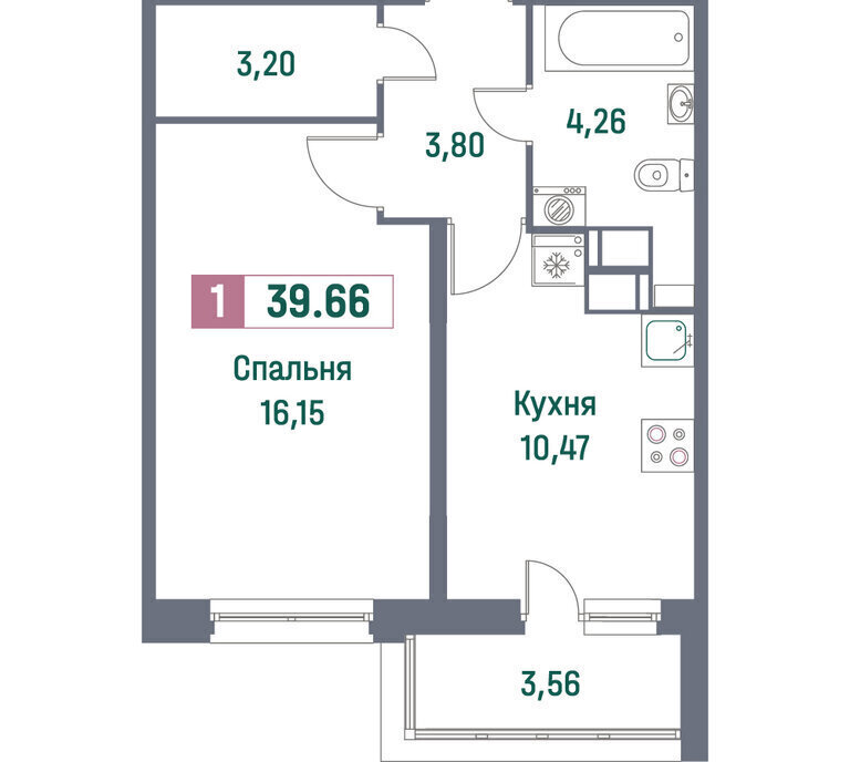 квартира р-н Всеволожский г Мурино пр-кт Ручьевский 1/24 фото 1