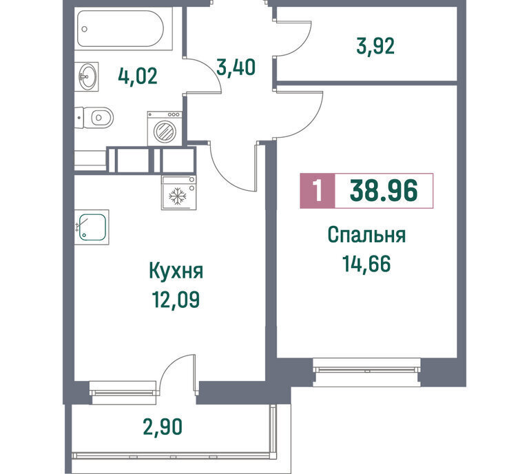 квартира р-н Всеволожский г Мурино пр-кт Ручьевский 1/24 фото 1