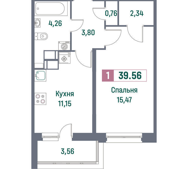 квартира р-н Всеволожский г Мурино пр-кт Ручьевский 1/24 фото 1