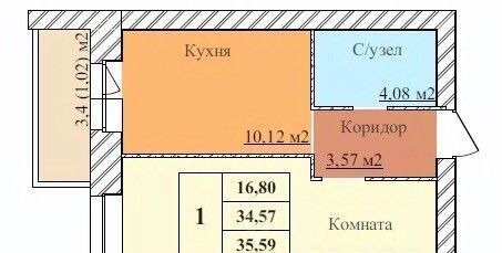 квартира г Ярославль р-н Дзержинский Норское ЖК "ЗАРЯ" фото 1