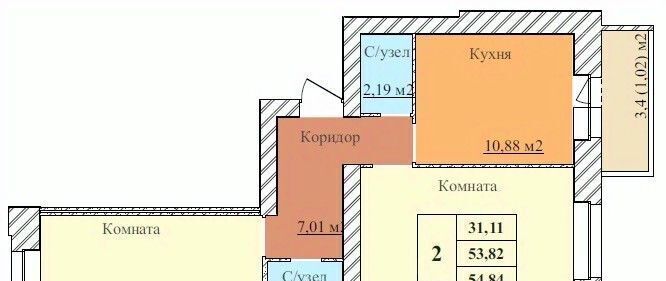 квартира г Ярославль р-н Дзержинский Норское ЖК "ЗАРЯ" фото 1