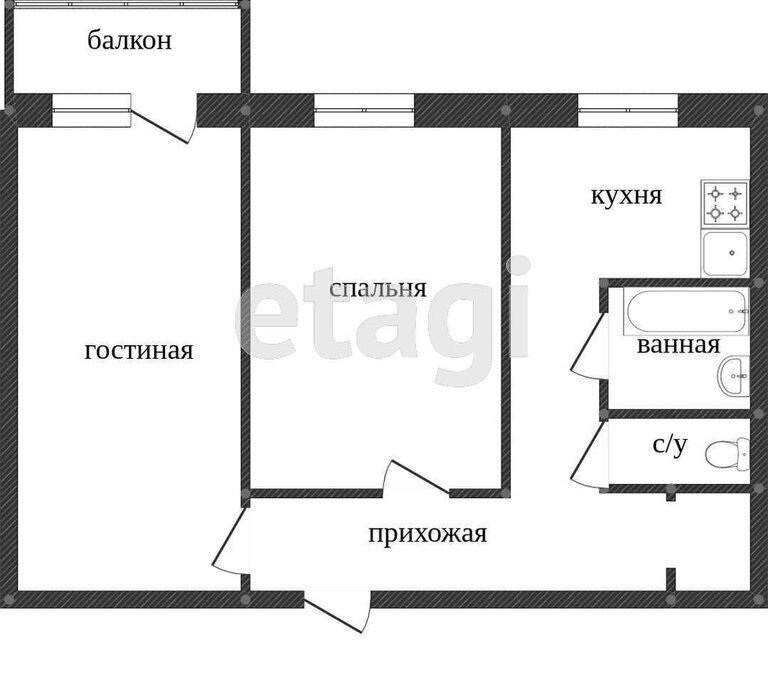 квартира г Белгород ул Молодежная 2 фото 11