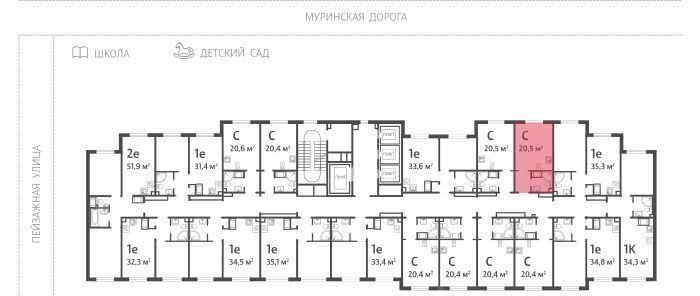 квартира г Санкт-Петербург метро Академическая Пейзажный квартал Цветной Город жилой комплекс фото 2