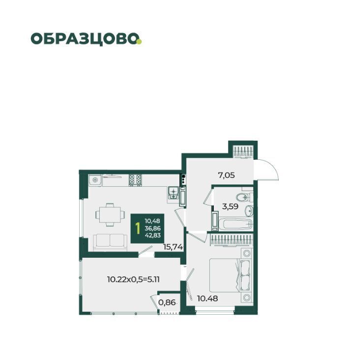 квартира г Краснодар р-н Прикубанский ЖК Образцово фото 1