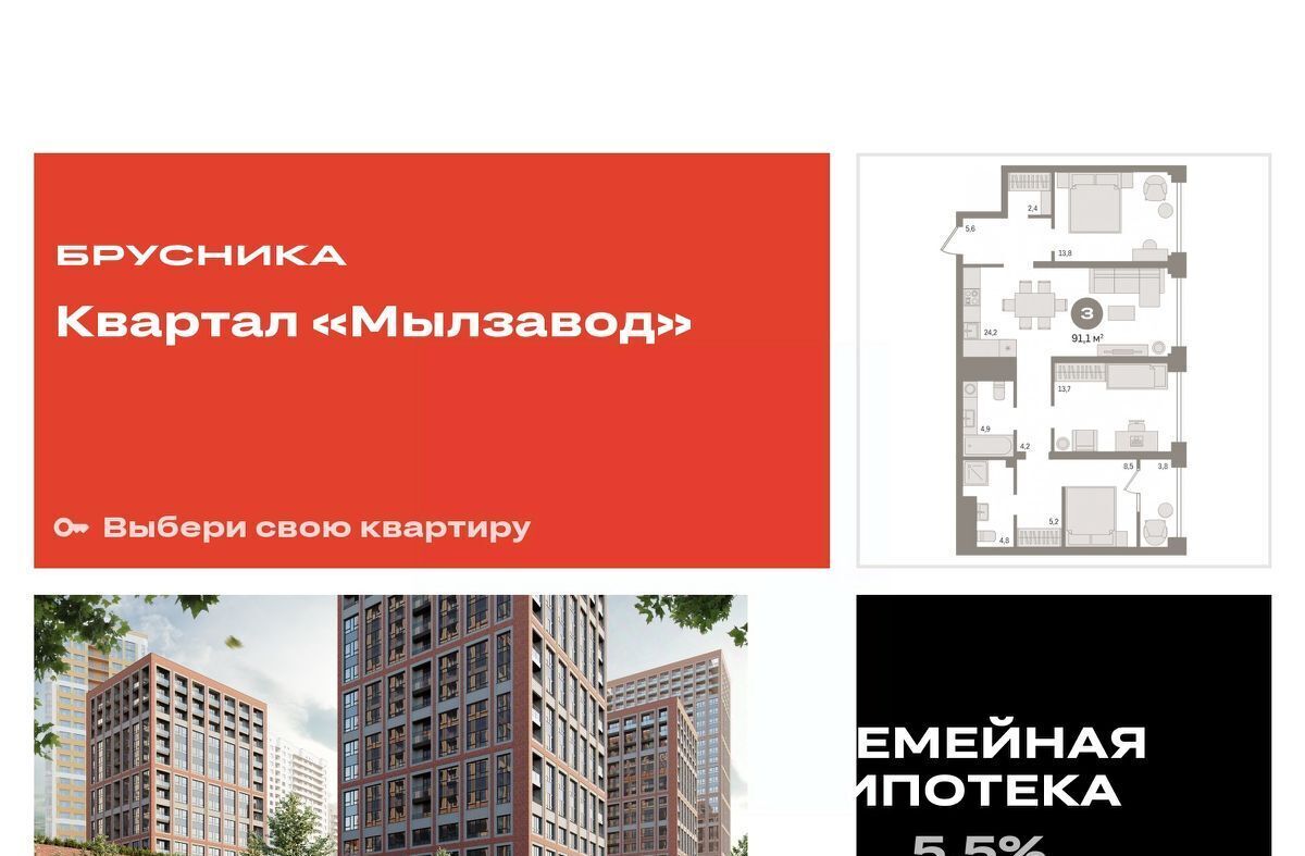 квартира г Новосибирск Сибирская ЖК Мылзавод фото 1