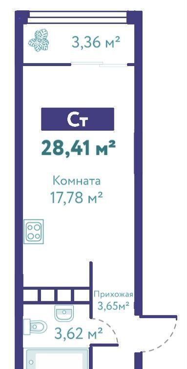 квартира г Тюмень р-н Ленинский ул Павла Никольского 10 корп. 1, блок-секция 1 фото 6