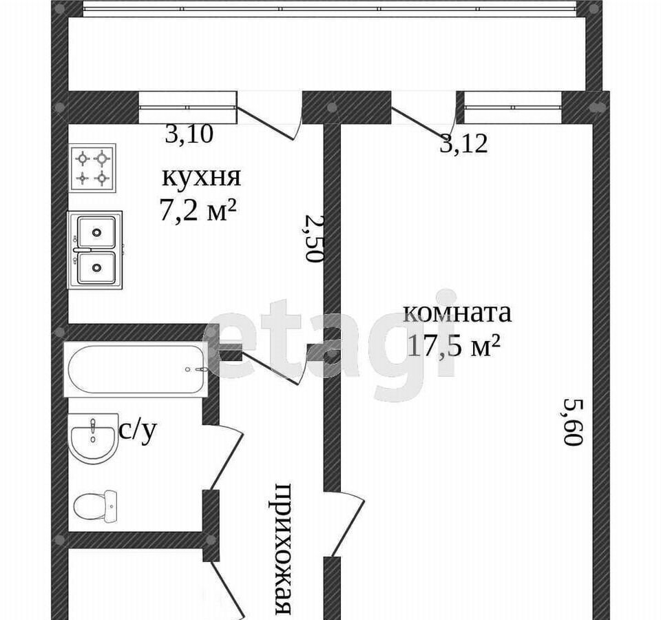 квартира г Сургут р-н Центральный пр-кт Мира 32/1 Сургут, Тюменская обл. фото 16