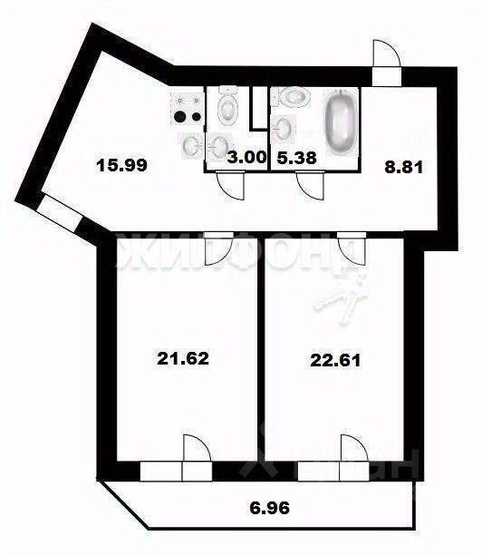 квартира г Новосибирск ул Орджоникидзе 47 фото 15