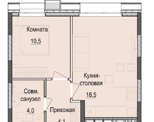 квартира г Казань р-н Приволжский тракт Оренбургский 101 Проспект Победы, Республика Татарстан Татарстан фото 2