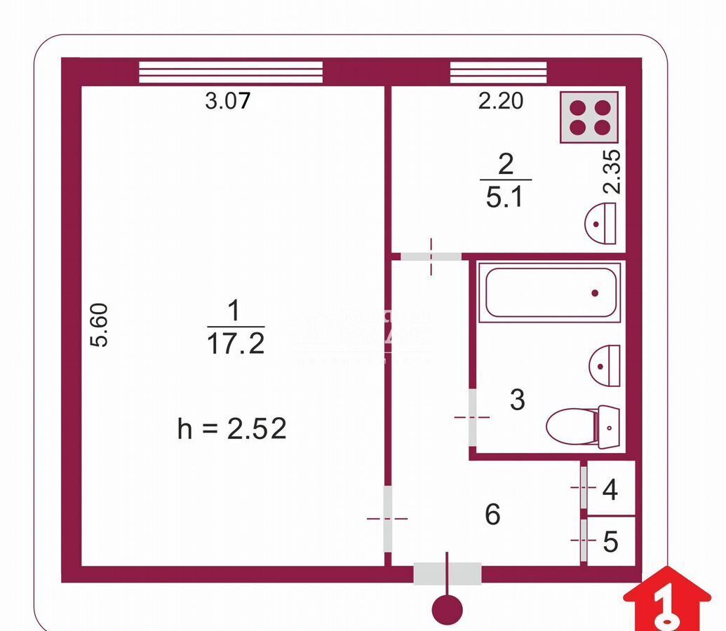 квартира г Омск р-н Октябрьский ул 3-я Молодежная 75 фото 14