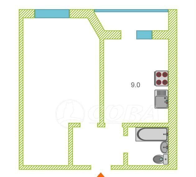 квартира г Тюмень р-н Калининский ул Революции 228к/3 фото 2