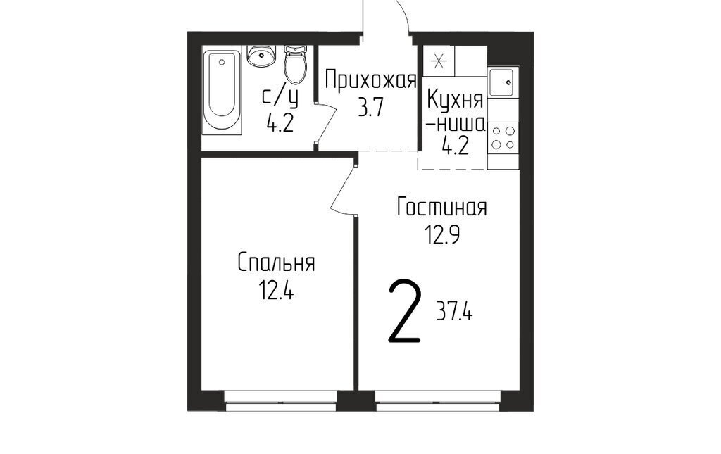 квартира г Уфа р-н Кировский ул Бородинская 19/1 ЖК «Свобода» фото 1