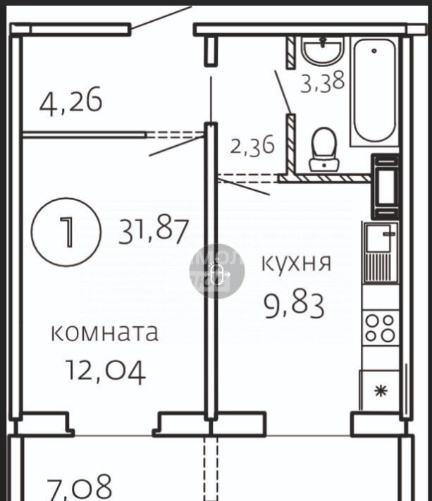 квартира г Челябинск р-н Курчатовский Парковый ул Маршала Чуйкова 32 фото 13