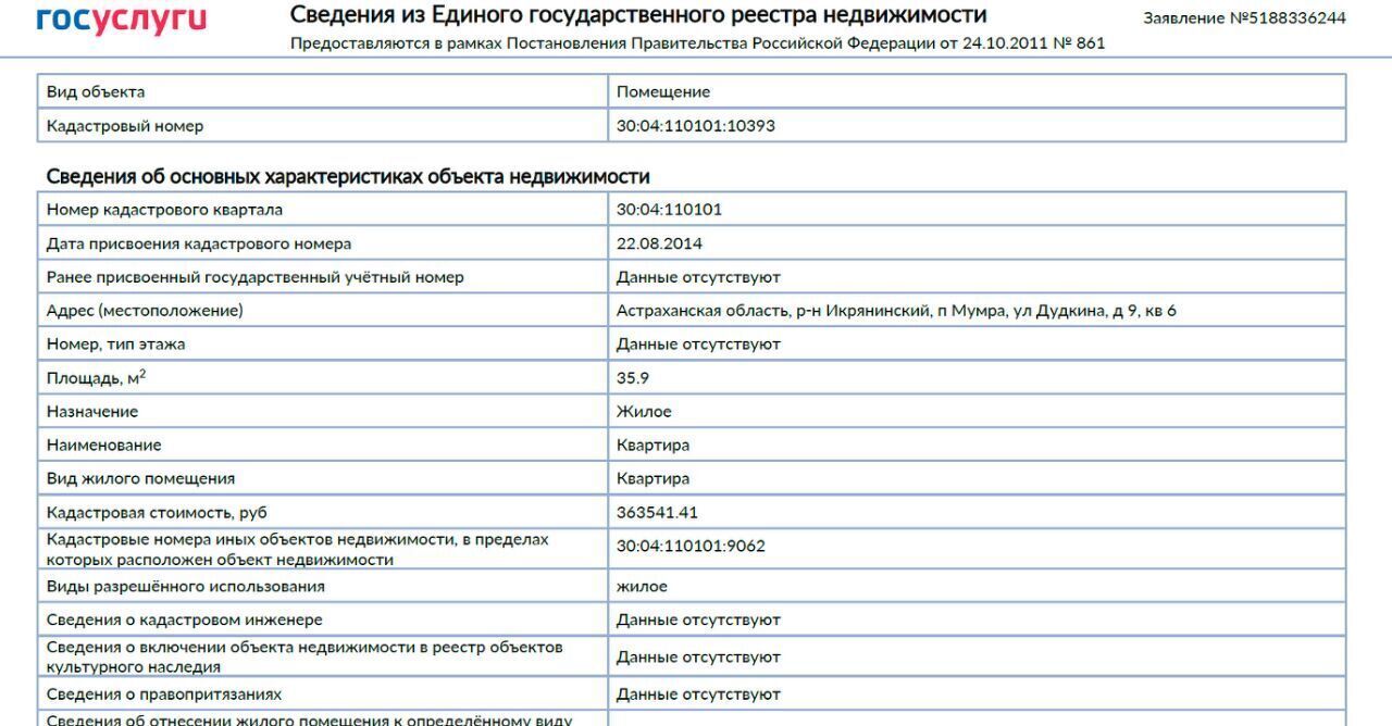 квартира р-н Икрянинский с Мумра ул Дудкина 9 Мумринский сельсовет фото 1