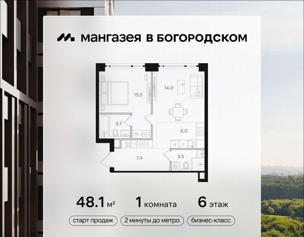 квартира метро Бульвар Рокоссовского ш Открытое 9 ЖК «Мангазея в Богородском» муниципальный округ Богородское фото