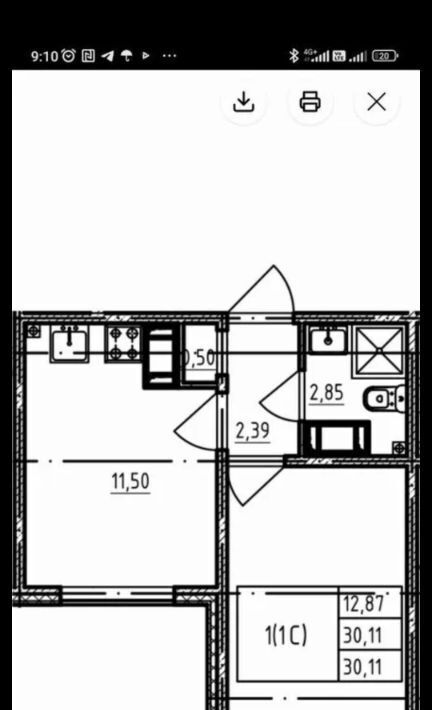 квартира г Санкт-Петербург метро Девяткино дор Муринская 31к/1 фото 9