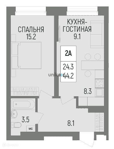 квартира г Уфа р-н Октябрьский ул Энтузиастов 16 квартал Энтузиастов Уфа городской округ фото 8