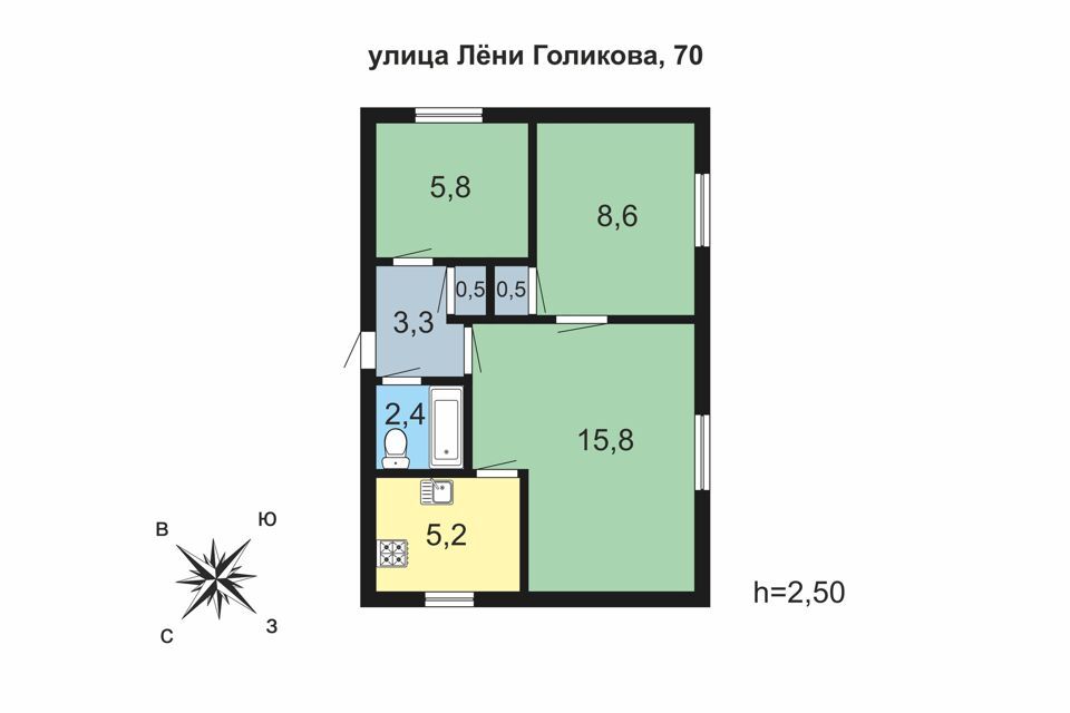 квартира г Санкт-Петербург ул Лёни Голикова 70 Кировский фото 2