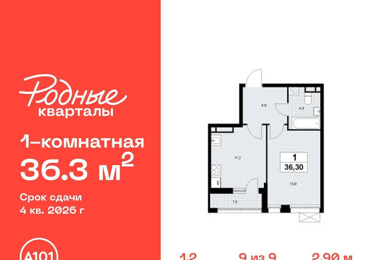 квартира г Щербинка ЖК «Родные кварталы» 1/2 Филатов Луг фото 1