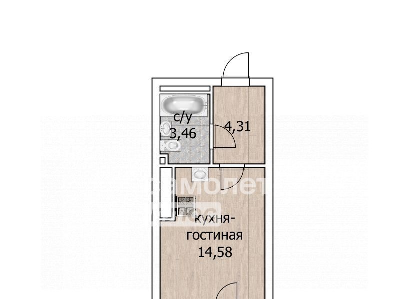 квартира р-н Уфимский с Михайловка ул Новоуфимская 17 ЖК «Новоуфимский» Михайловский сельсовет фото 19