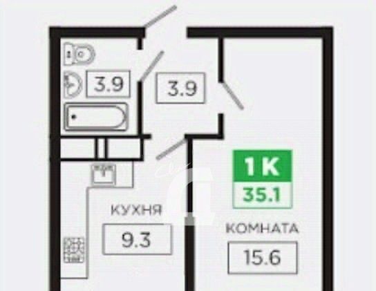 квартира г Краснодар р-н Прикубанский ул им. 40-летия Победы 178к/3 фото 2