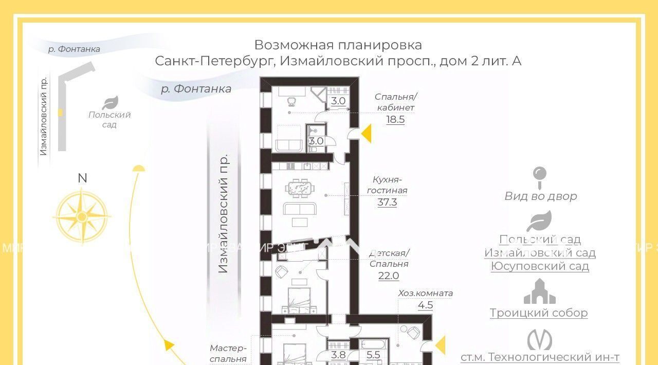 квартира г Санкт-Петербург наб Реки Фонтанки 120 Технологический институт фото 31