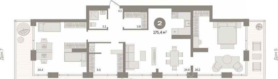 квартира г Новосибирск р-н Октябрьский ул Декабристов 107/6 фото 2