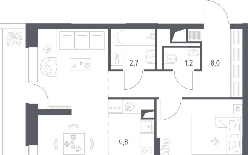 квартира г Москва Давыдково ЖК Верейская 41 2/2 фото 1