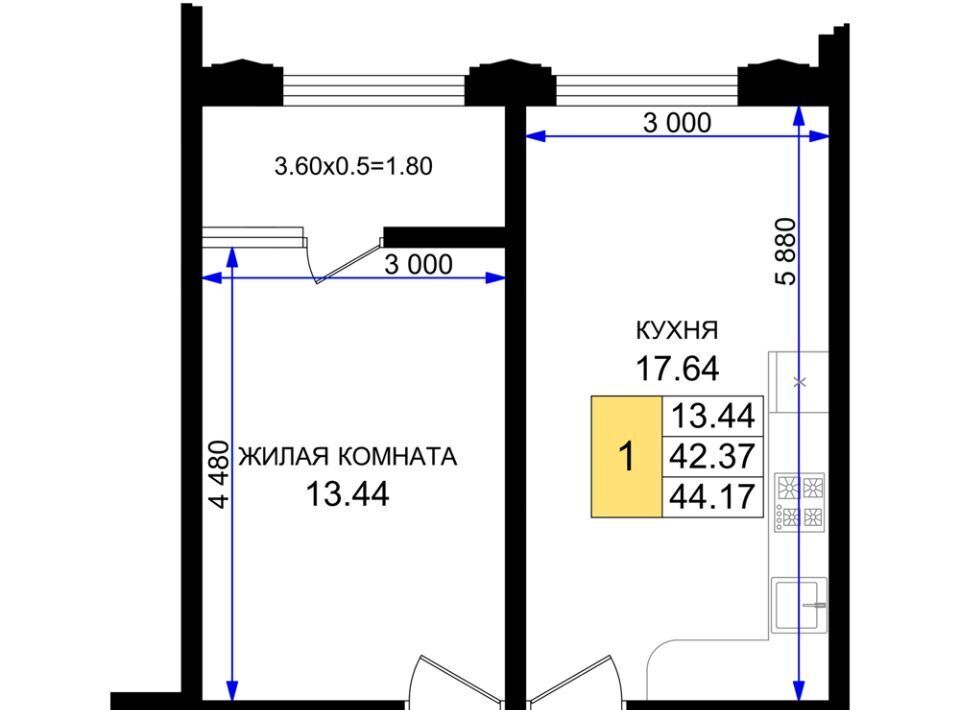 квартира г Новороссийск р-н Южный ул Имени Григория Белькинда фото 1