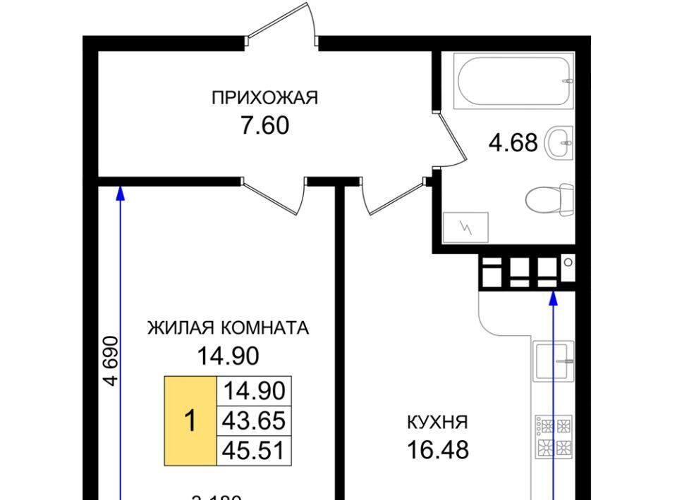 квартира г Новороссийск р-н Южный микрорайон 5-я Бригада фото 1