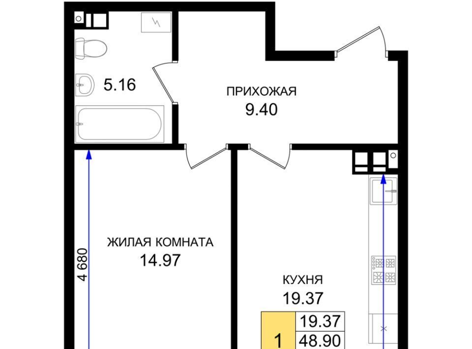 квартира г Новороссийск р-н Южный микрорайон 5-я Бригада фото 1