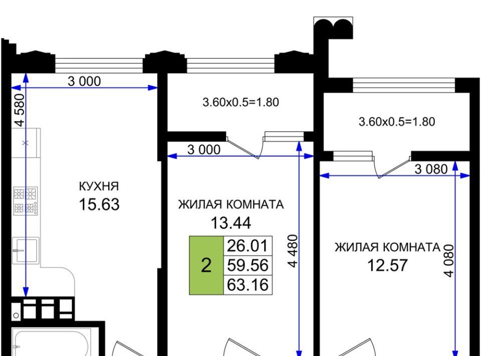 квартира г Новороссийск р-н Южный микрорайон 5-я Бригада фото 1