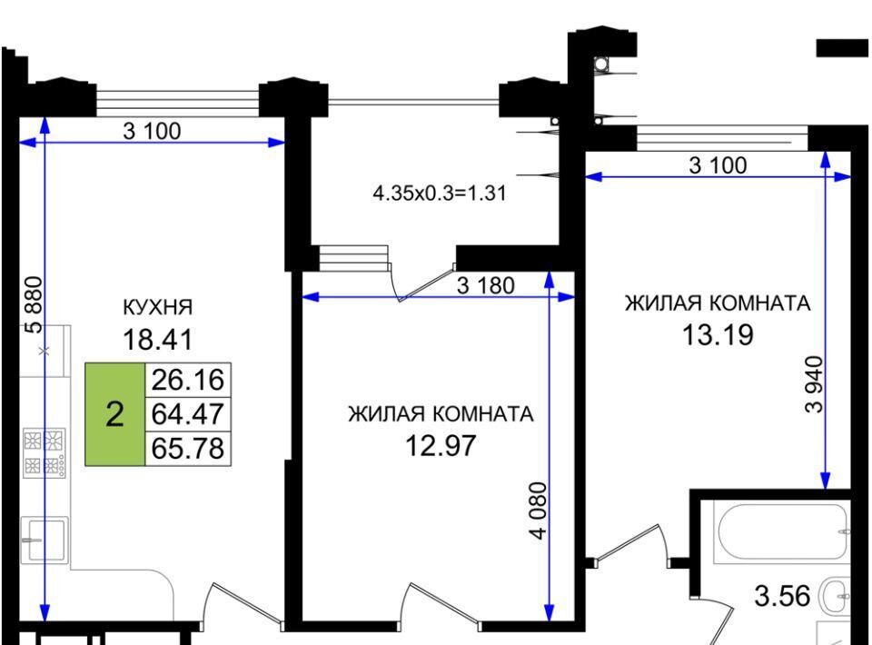 квартира г Новороссийск р-н Южный ул Имени Григория Белькинда фото 1