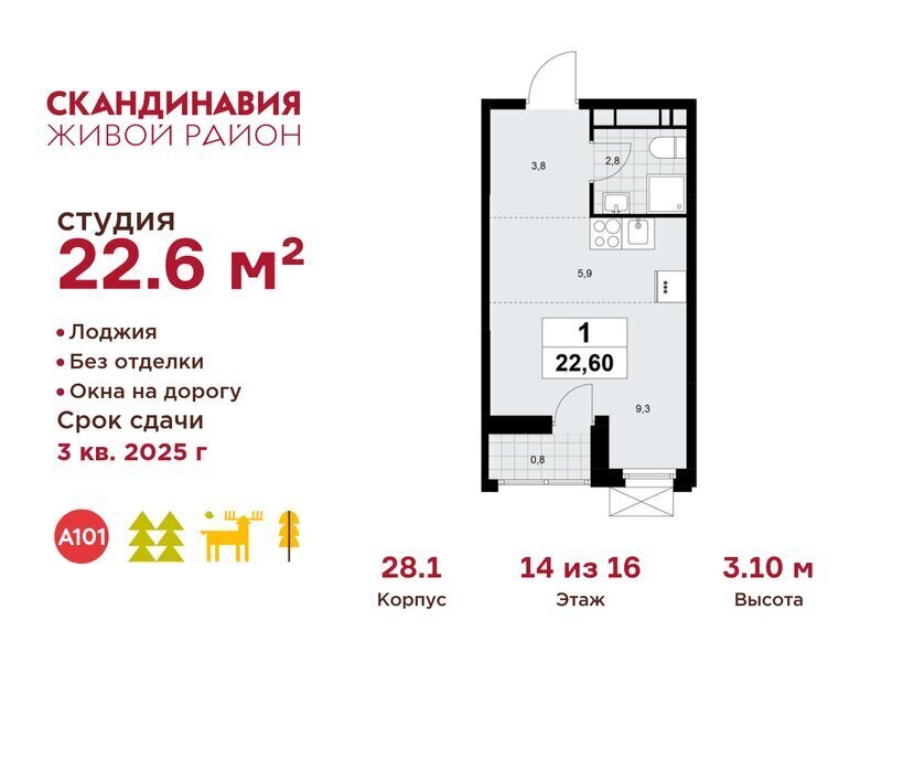 квартира г Москва п Филимонковское метро Коммунарка ТиНАО Потапово, квартал № 167 фото 1