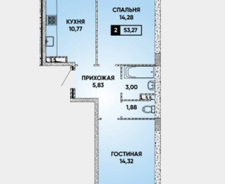 квартира г Краснодар ул им. Григория Булгакова 10 муниципальное образование Краснодар фото 3