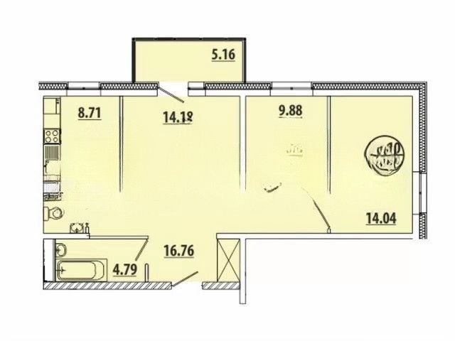 квартира г Иркутск Летописца Нита Романова, 23а, Иркутск городской округ фото 3