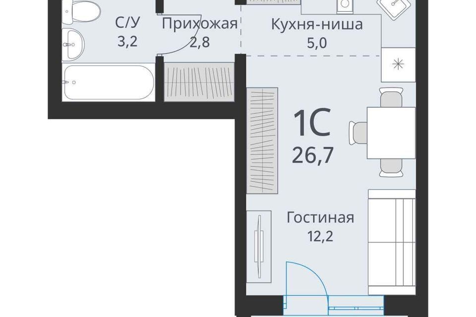 квартира г Обь Обь городской округ, Геодезия м-н фото 2