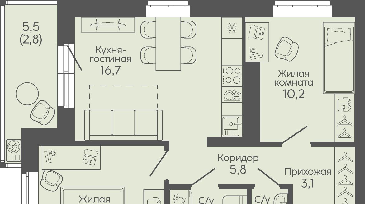 квартира г Волгоград р-н Дзержинский ЖК «Крылья» фото 1