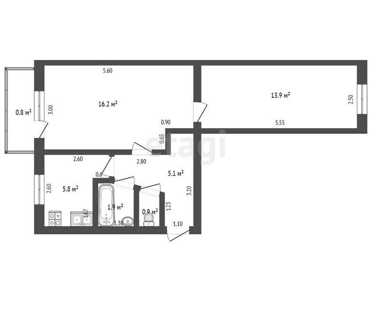 квартира г Стерлитамак ул Курчатова 34 фото 19