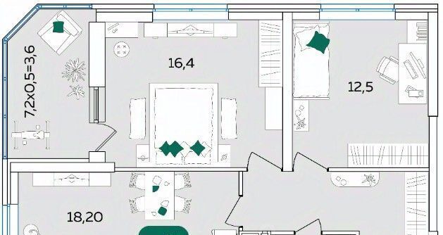 квартира г Краснодар р-н Прикубанский мкр Любимово 18/1 фото 2