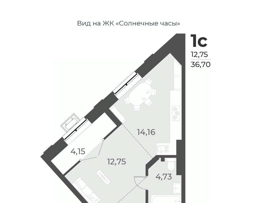 квартира г Новосибирск Заельцовская ул Лобачевского 51/1 фото 1