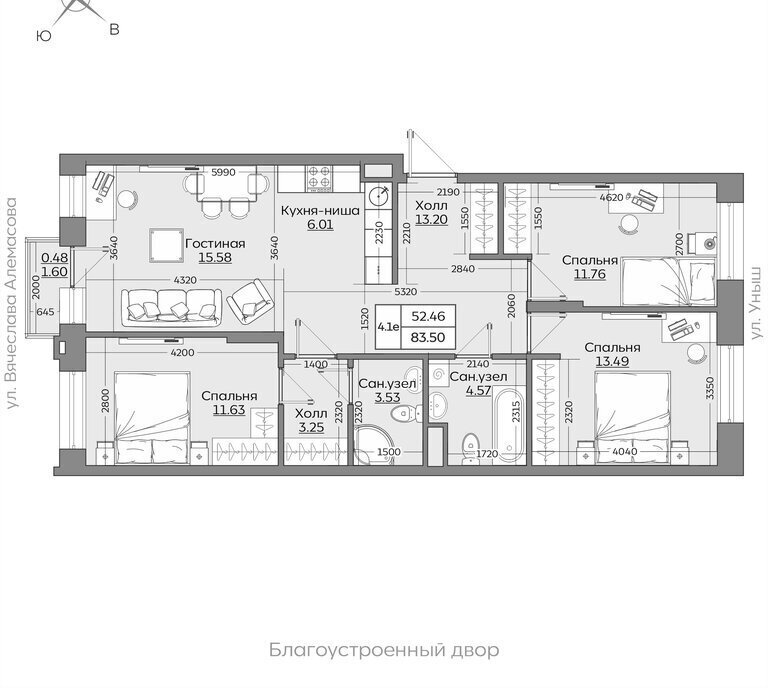 квартира г Казань р-н Приволжский Проспект Победы фото 1