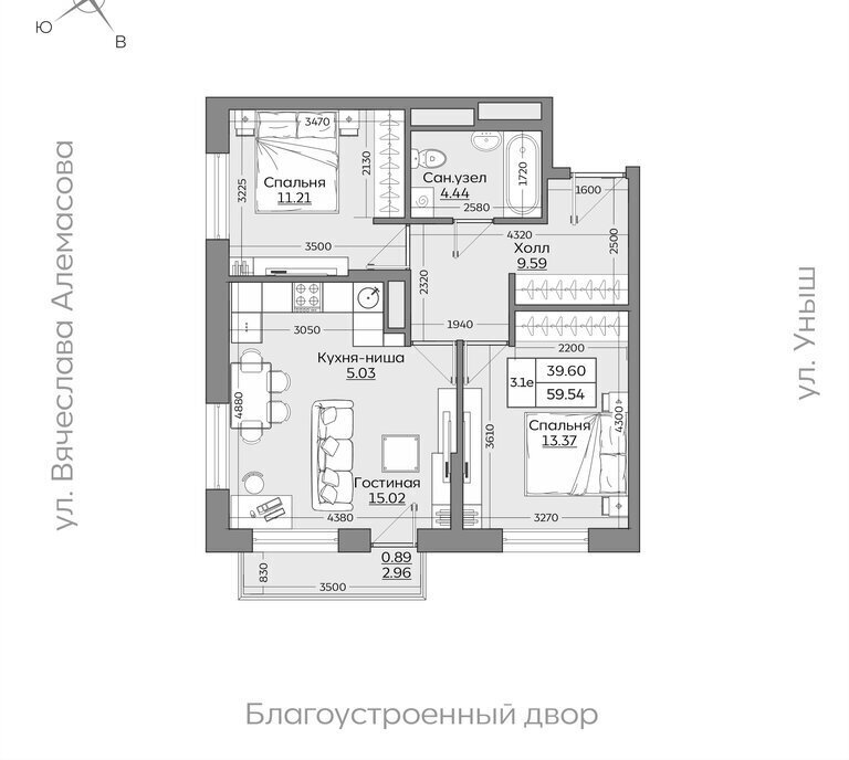 квартира г Казань р-н Приволжский Проспект Победы фото 19