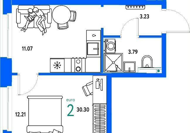 квартира г Тюмень р-н Калининский ул Андрея Кореневского 3 корп. 1 фото 16